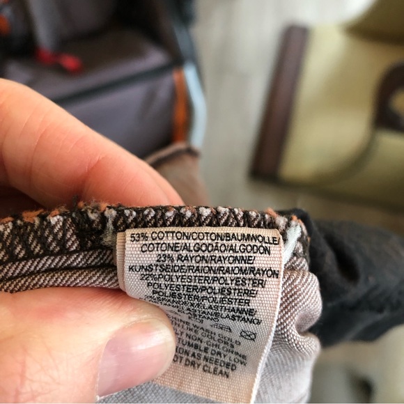 Free People Brown Denim Jean Cutoff Distressed Shorts Size 26 - Picture 5 of 5